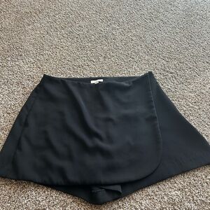 LOFT Black Skort-Style Shorts with A-Line Silhouette